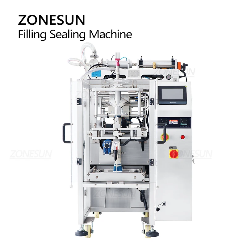 ZONESUN Automatic Liquid Pouch Filling Sealing Machine With Date Coder Soy Milk Water Bag Filler Sealer Drink Production