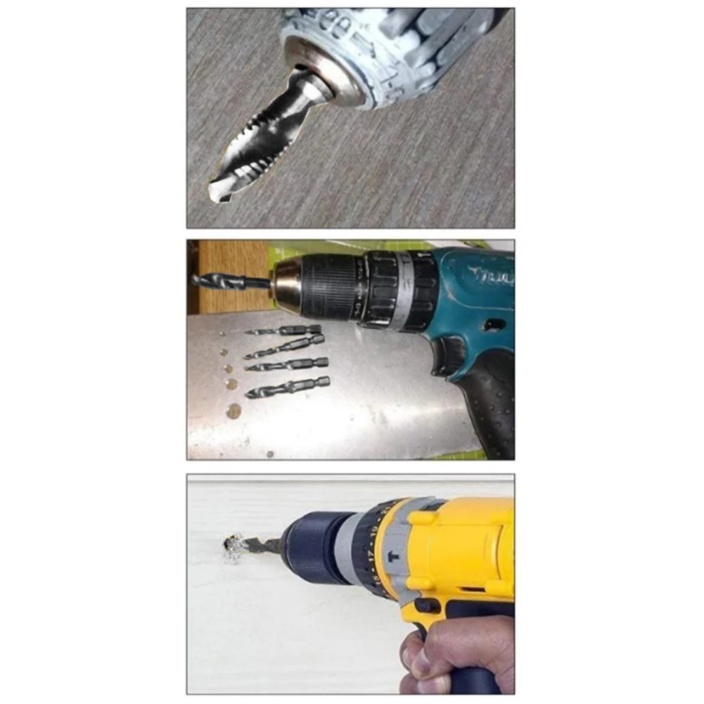 Hex Shank Tap Drill Bits Silver Spiral 1pc Bench Drill Easy To Operate Hex Chuck Tapping Machine M3-M10 Useful