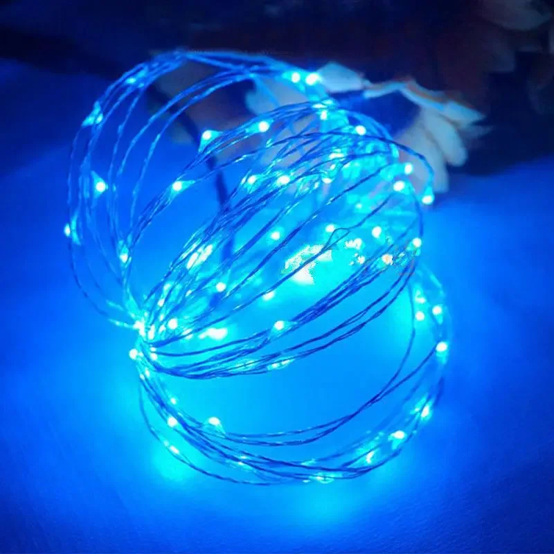 

Рождественское украшение для сада и комнаты Navidad, батарейный отсек, серебряный провод, светодиодные гирлянды, гирлянда для свадьбы, праздника, гирлянды, лампа