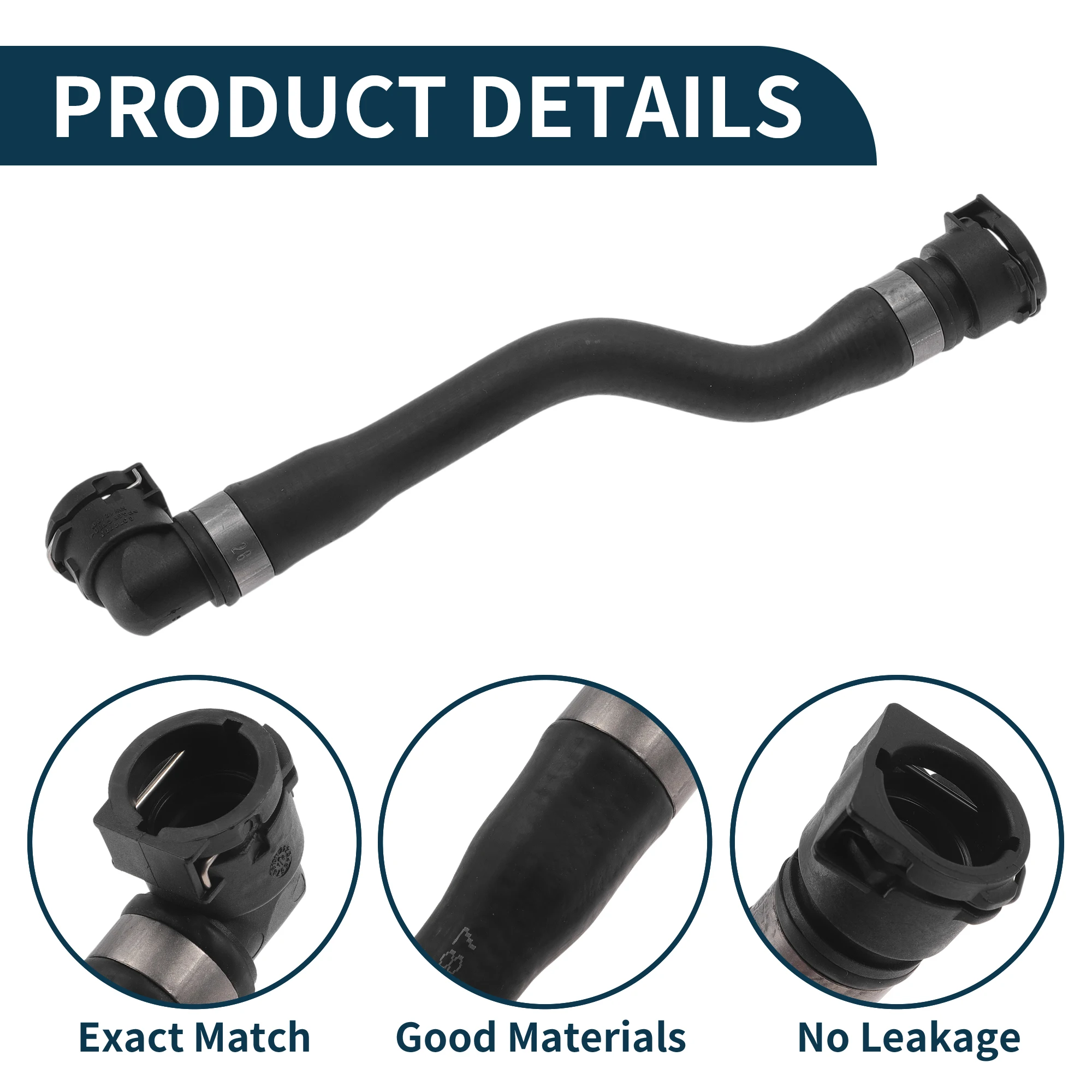 

UXCELL Radiator Hose Heater Hose Radiator Outlet Hose Pipe No.17227575387 for BMW 750i 2009-2015 V8 4.4L Rubber Coolant Pipe