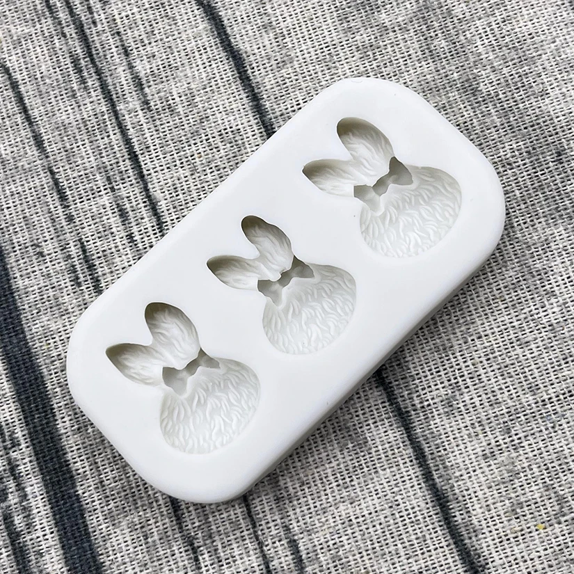 Mini Easter Bow Bunny Silicone Mold Fondant Cake Decorating Tools Sugarcraft Mold Cookie Cupcake Chocolate Baking Mold