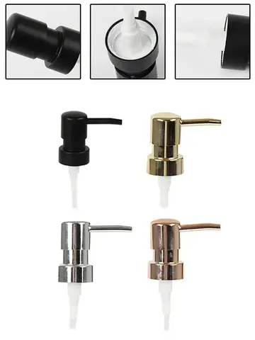 1set Soap Pump Liquid Lotion Dispenser Head Round Head ABS Lotion Pump Head 28 Thread Bath Bottle Press Nozzle