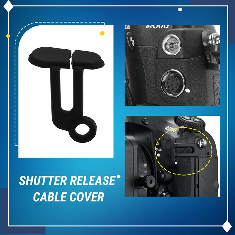 Daily 2Pcs Shutter Cable Cover For Nikon D800 D800E D810 Flash Terminal Leather Cover Shutter Cable Leather Plug Cover