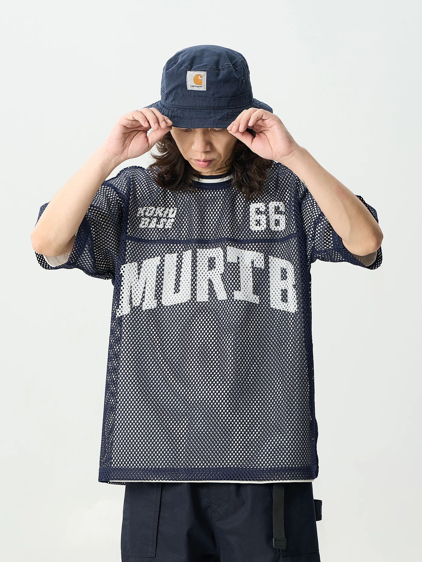 

Летняя повседневная мужская футболка MIDUPDATE с круглым вырезом, принтом-надписью и вырезами, свободного кроя, из чистого хлопка