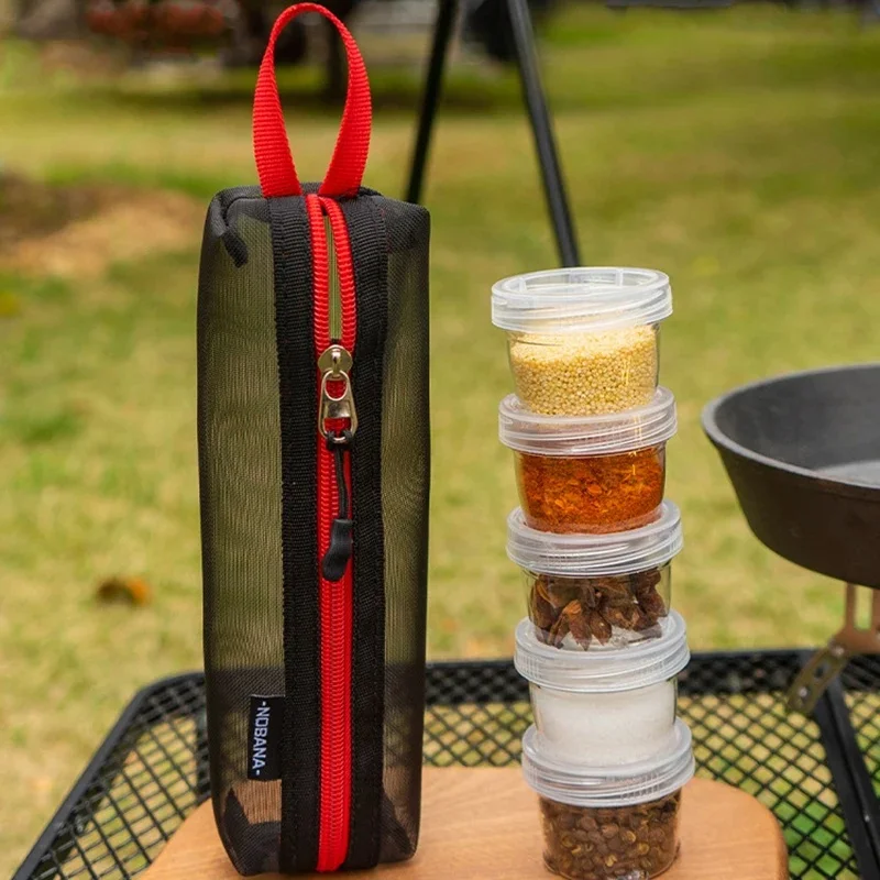 New Portable Camping Spice Storage Kit Outdoor Travel Spice Container Bag Clear Seasoning Bottle Spice Holder Container Set