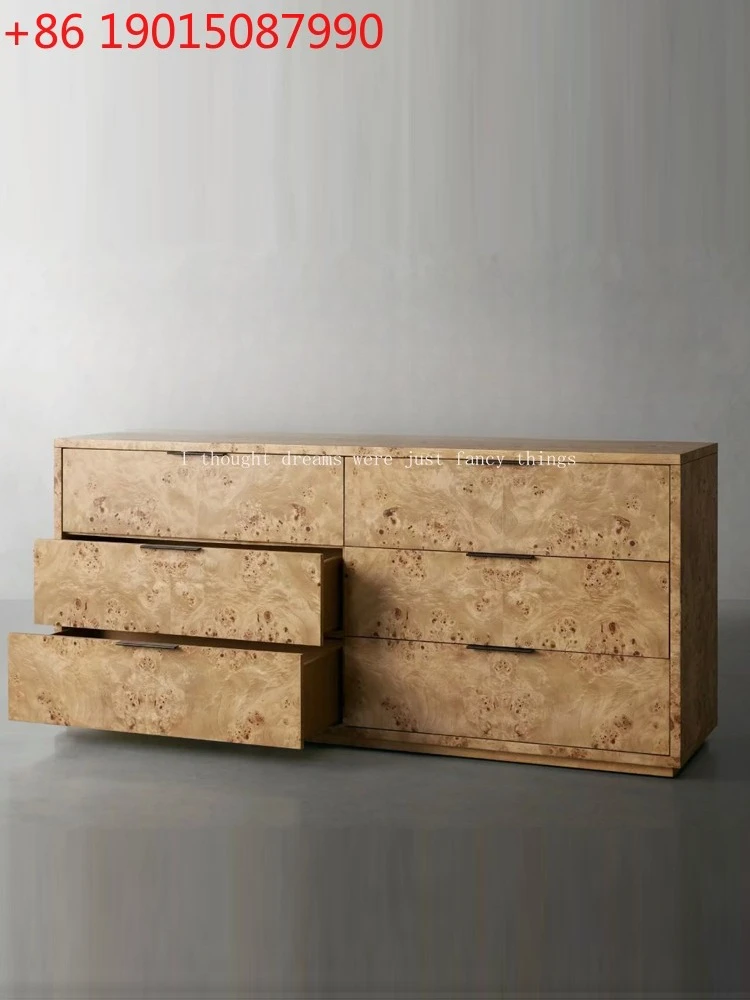 

American retro parquet six-chest cabinet medieval bedroom storage cabinet