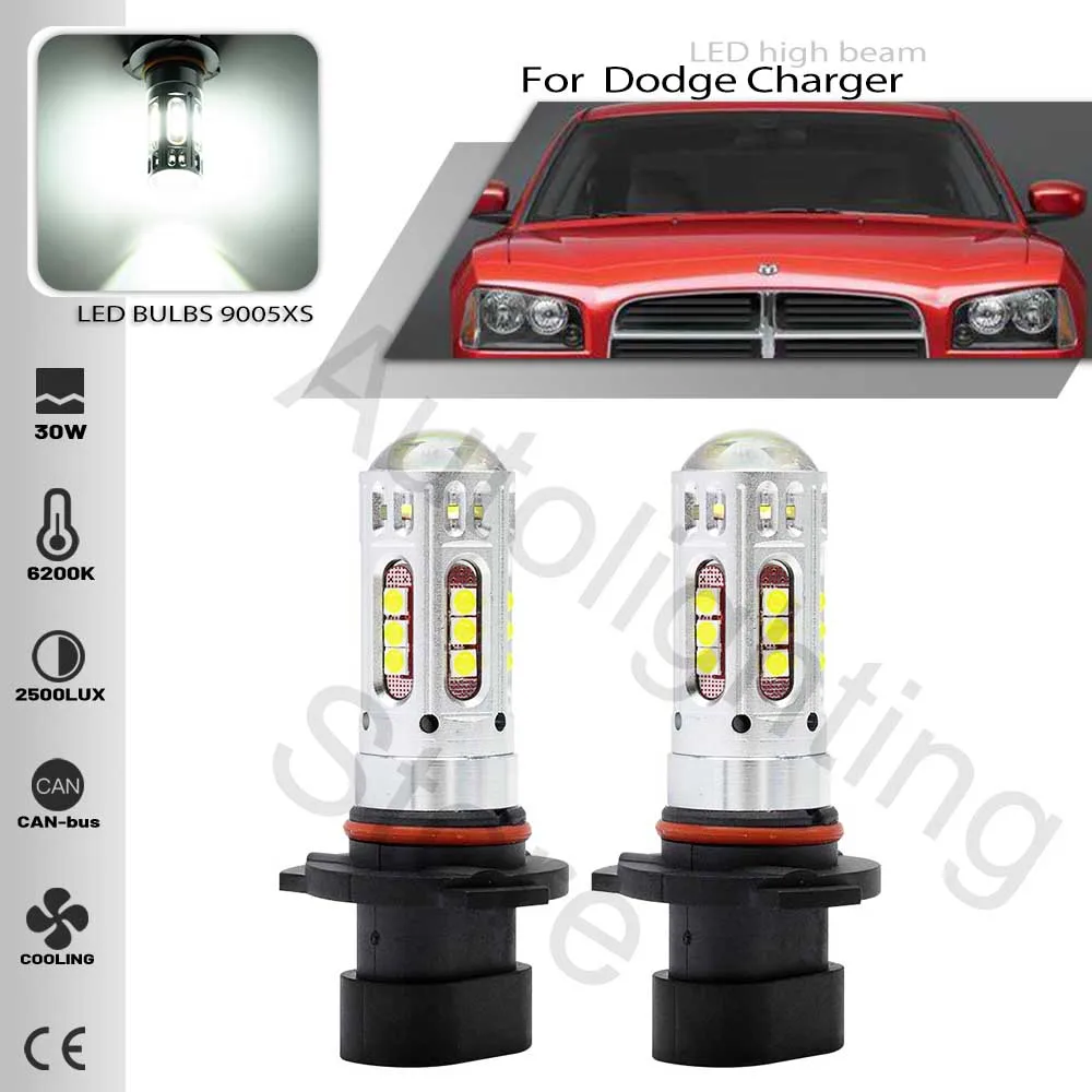 

2pcs LED headlight Lamp bulb 9005XS HB3A For Dodge Charger 2006 2007-2010 Viper 2003 2004 2005 2006 Intrepid high beam Canbus