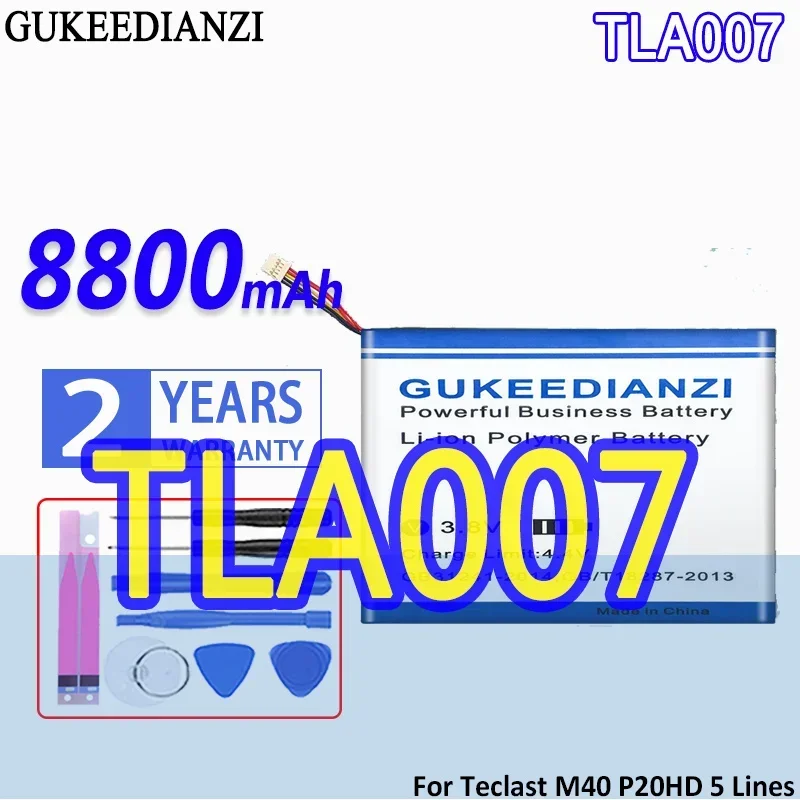 High Capacity GUKEEDIANZI Battery TLA007 8800mAh For Teclast M40 P20HD 5 Lines Laptop Batteries