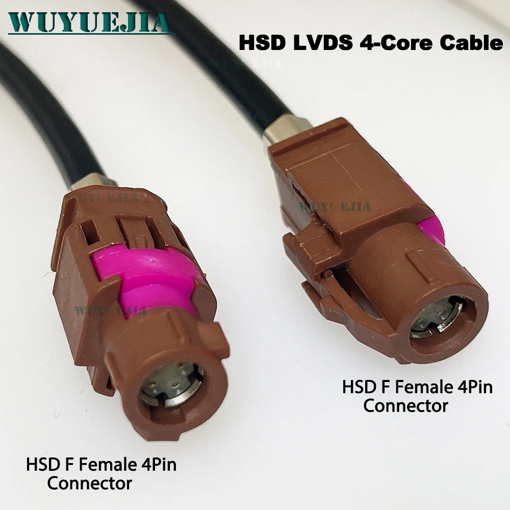 4 Pin HSD LVDS Brown F Type Female Jack Connector for Peugeot Citroen Car Radio GPS Navigation Display High Speed LVDS HSD Cable