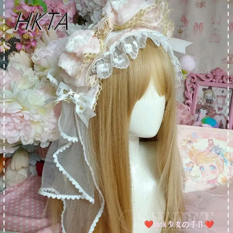 

Handmade Lolita Blue Pink Kc Headbands Headgears Women Sweet and Cute Lace Stitching Gorgeous Crown Hair Clips Hair Accessories