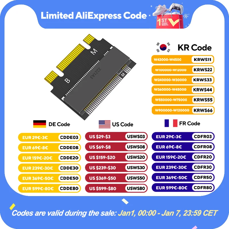 M.2 NVME M-Key B+M 2230 to 2242 Extension Adapter for ThinkPad X270 X280 T470 T480 L480 T580 serials