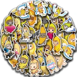 50Pcs Banana Cat Cartoon Kawaii Sticker DIY Scrapbook Laptop Stationary Guitar Suitcase Sticker Cute Animal Decals Kids Toys