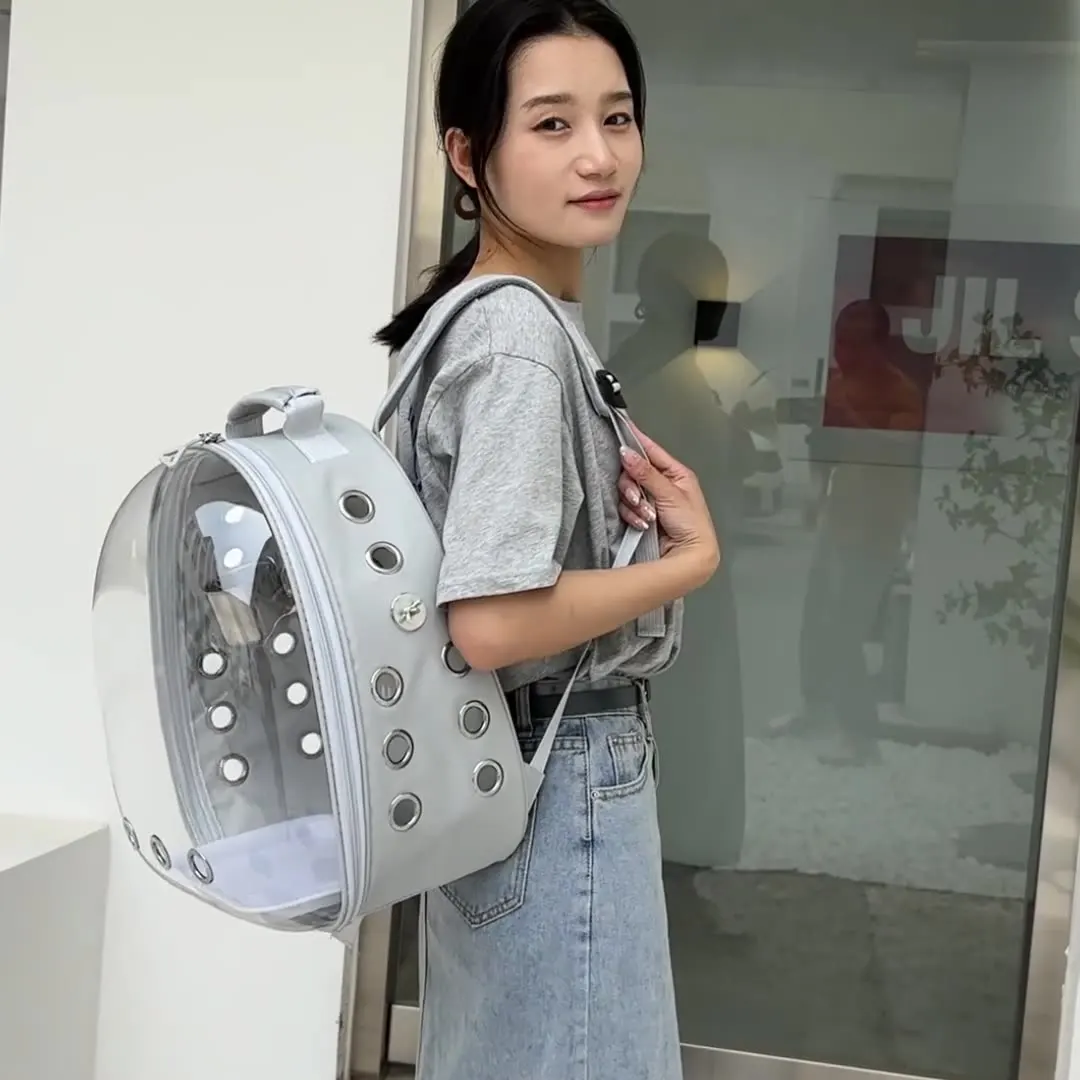 Bird Carrying Bag Backpack with Perch Platform Food Cup Portable Transparent Birdcage for Parrot Cockatiel Budgie Lovebirds