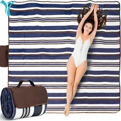 Coperte da picnic extra large per esterni pieghevoli impermeabili e resistenti alla sabbia, borsa pratica alla moda, tappetino da spiaggia per canottiere da campeggio primaverili ed estive