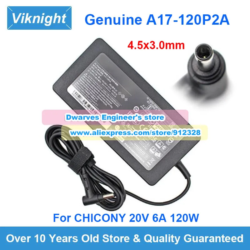 

Genuine Chicony A17-120P2A AC Adapter 20V 6A A12A055P Charger for MSI GF63 THIN 10SC 11SC 11UC MS-16R5 10SC-017XES 11UC-285CA