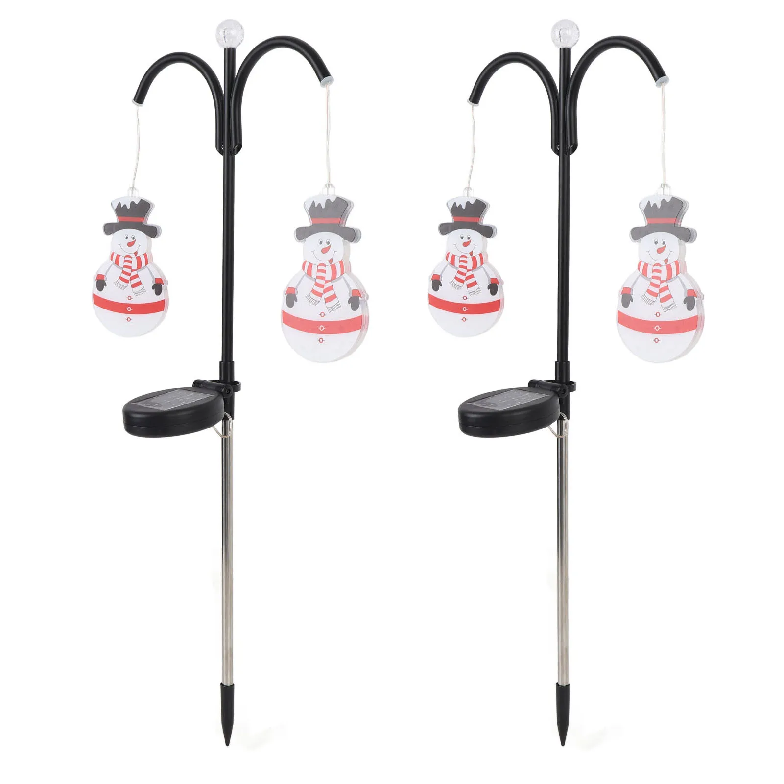 Snowman Xmas Stakes Light Solar Powered LED Xmas Decoration Walkway Stake Light for Garden