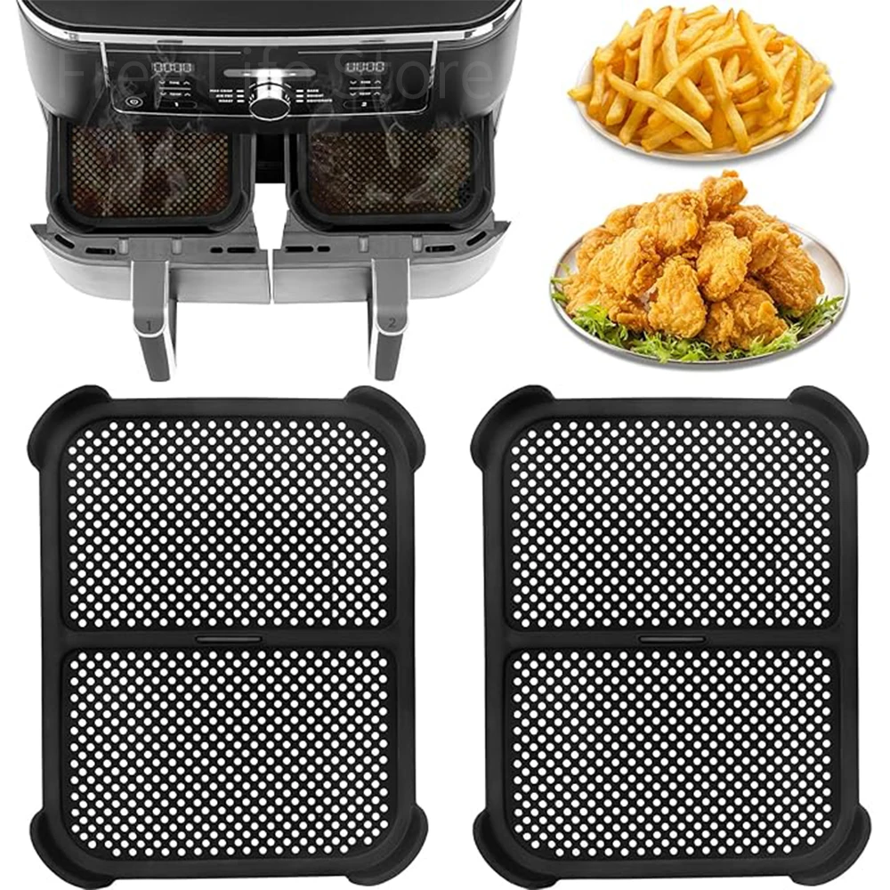 Air Fryer Anti-Splash Net Effective Grease Splash Guard for Ninja Foodi Dual Zone AF400EU AF451EU Reusable Air Fryer Accessories