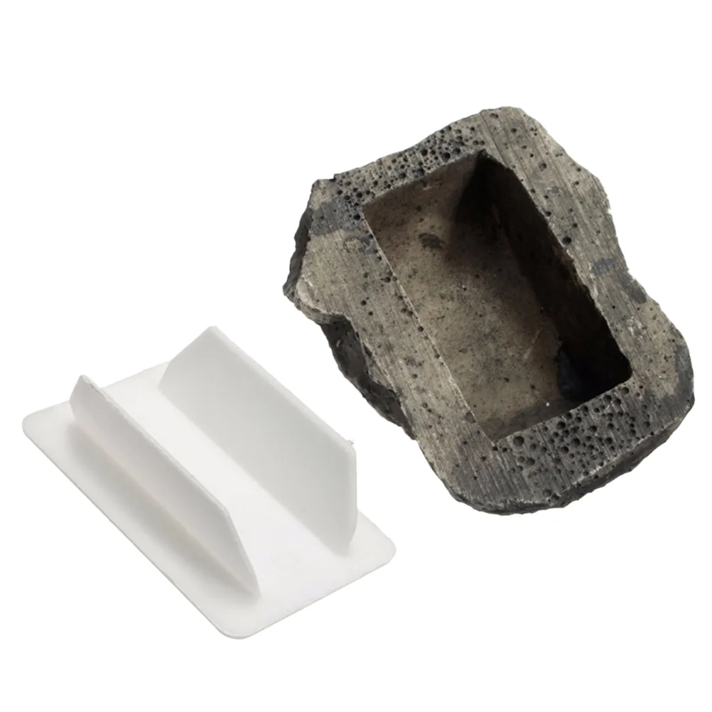 Caja de llaves de resina tipo piedra, estuche de almacenamiento oculto, colgador de llaves de piedra Artificial (cubierta de piedra + tapón)