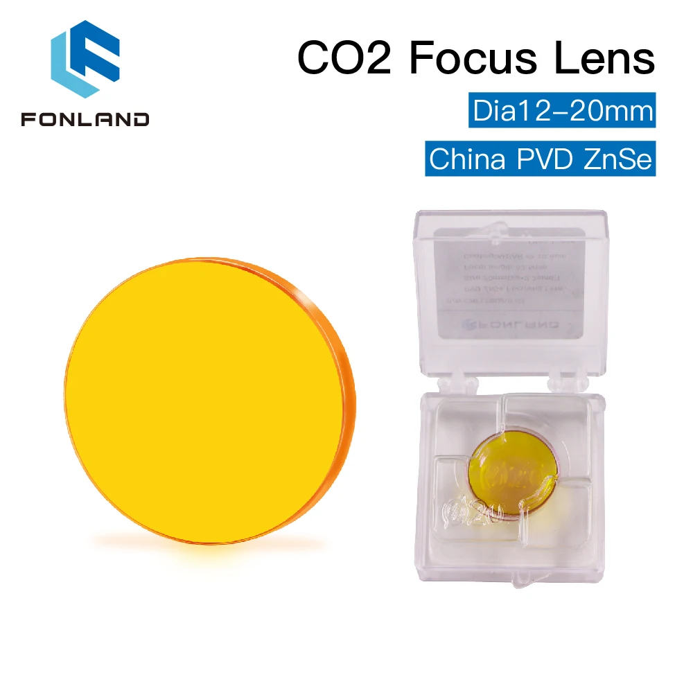 FONLAND China CO2 ZnSe Focus Lens Dia.12/15/18/19.05/20MM FL38.1/50.8/63.5/101.6/127MM for Laser Engraving Cutting Machine