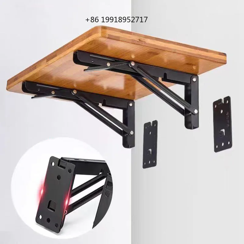 8~20 Inch Removable & Foldable Shelf Bracket With Screw,Heavy Duty Detachable Folding Bracket,Wall Mounted Folding Shelf Bracket