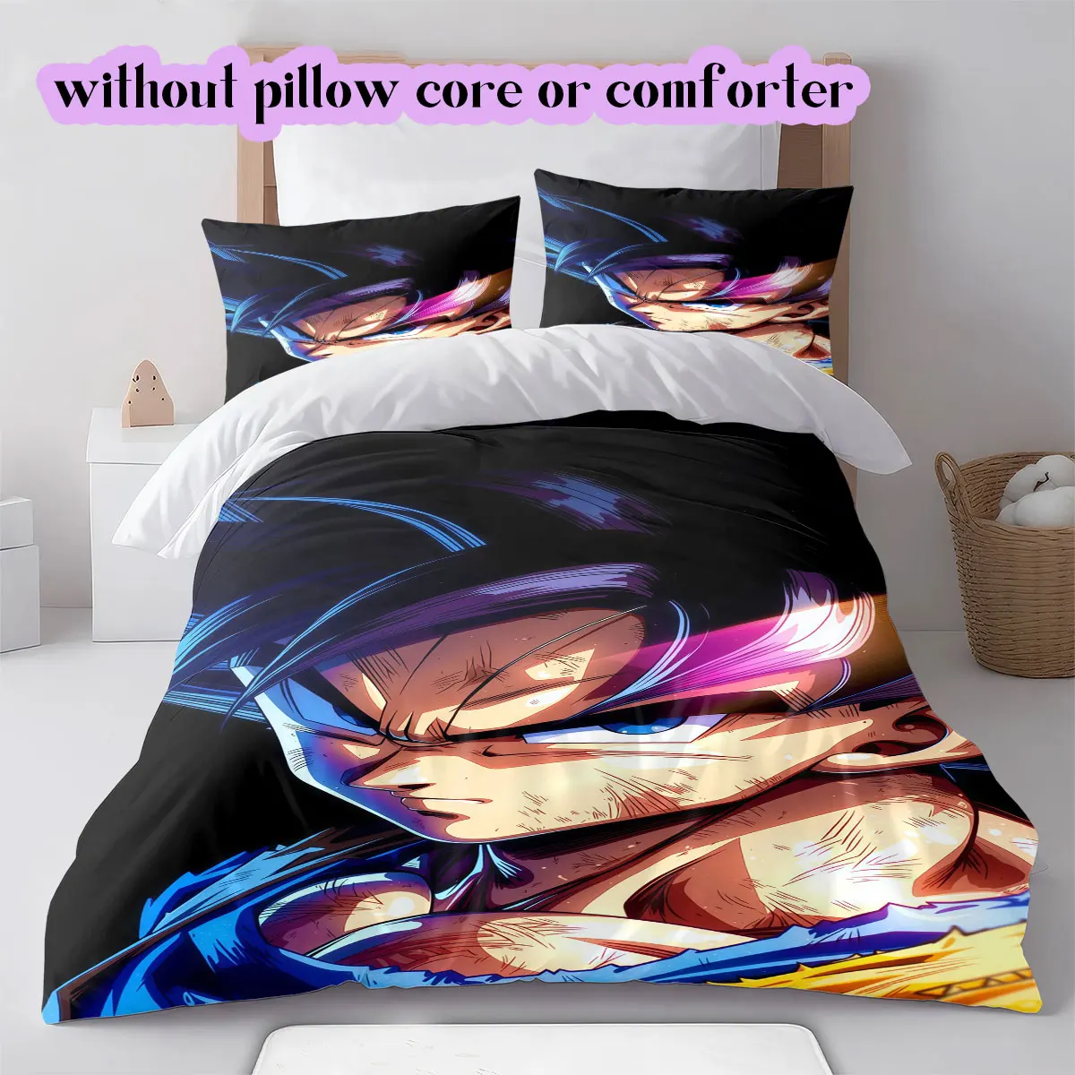 Funda de edredón suave y cómoda de DragonBall anime Goku, juego de ropa de cama infantil de regalo, tamaño extra grande, varios tamaños disponibles
