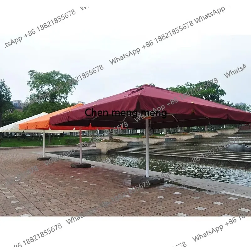 Motorized Commercial Umbrella with LED Lights | 280G Polyester