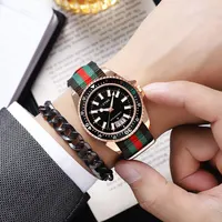 Nouvelle montre de calendrier à bracelet en nylon pour hommes à la mode, montre à quartz légère de nuit pour hommes et femmes d'affaires luxueuse et simple 5