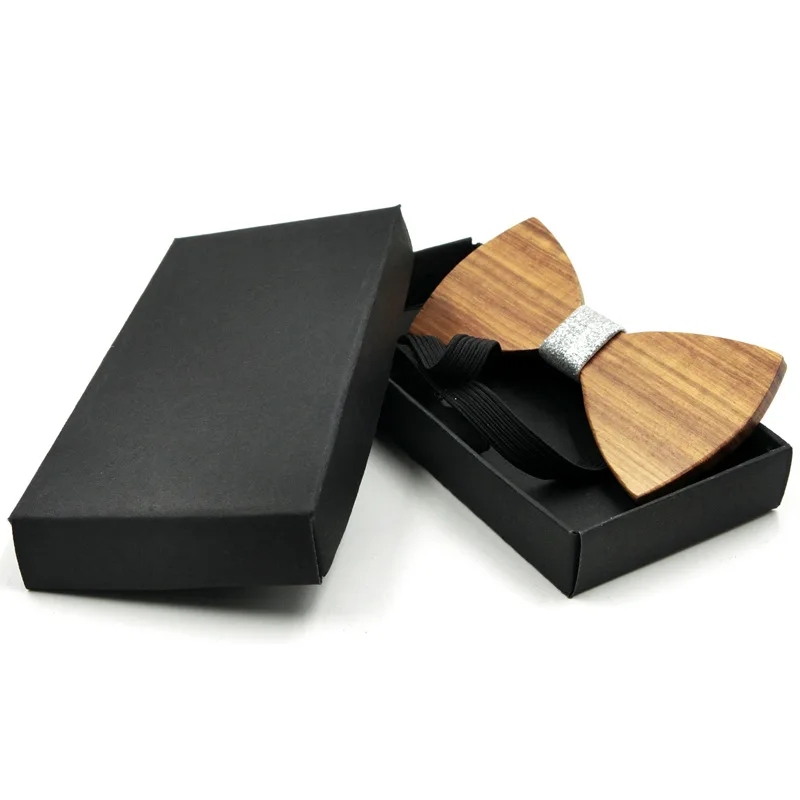 Papillon ultraleggero in legno di zebrato - Accessorio in legno ecologico fatto a mano per uomo e donna |   Regalo di nozze casual aziendale