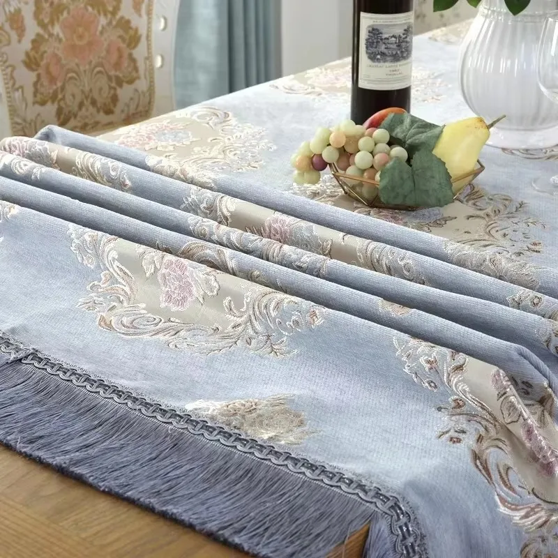 Jacquard fringe tablecloth, rectangular large size suitable for weddings, birthday parties, home tablecloths, chair covers set