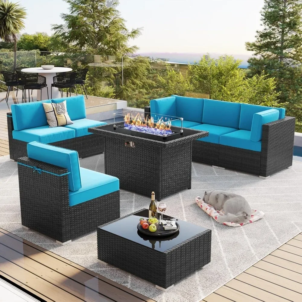 8 Piece Patio Furniture Set with 44