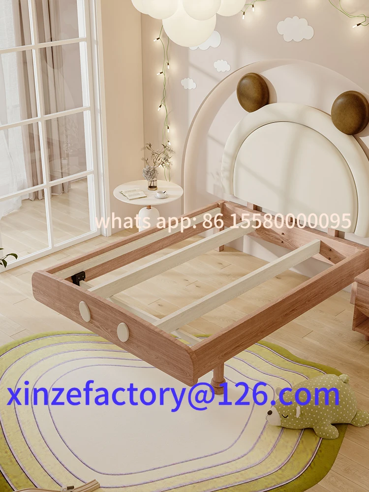 سرير أطفال من الخشب الصلب بالكامل قابل للتخصيص بطول 1 متر و5 غرف نوم #4