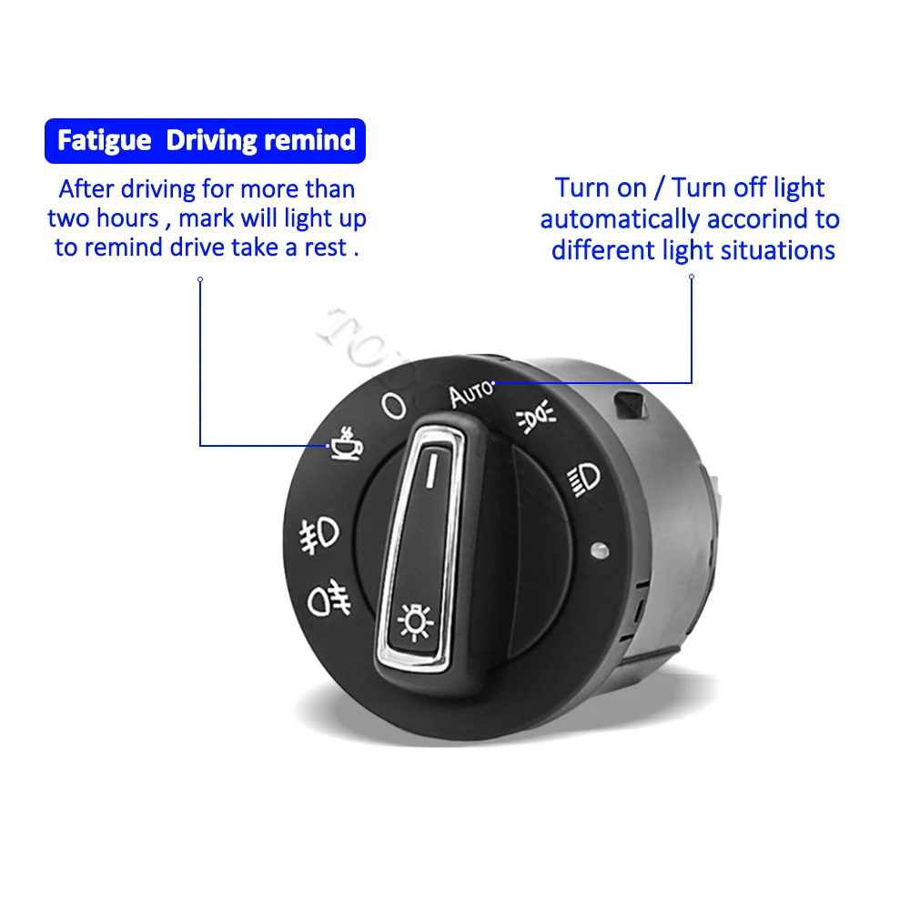 Sensor Modul Sakelar Kontrol Lampu Kabut Lampu Depan Otomatis Lampu Latar Hijau untuk Skoda Octavia 3 4 Superb Yeti 2008 2014 Aksesori