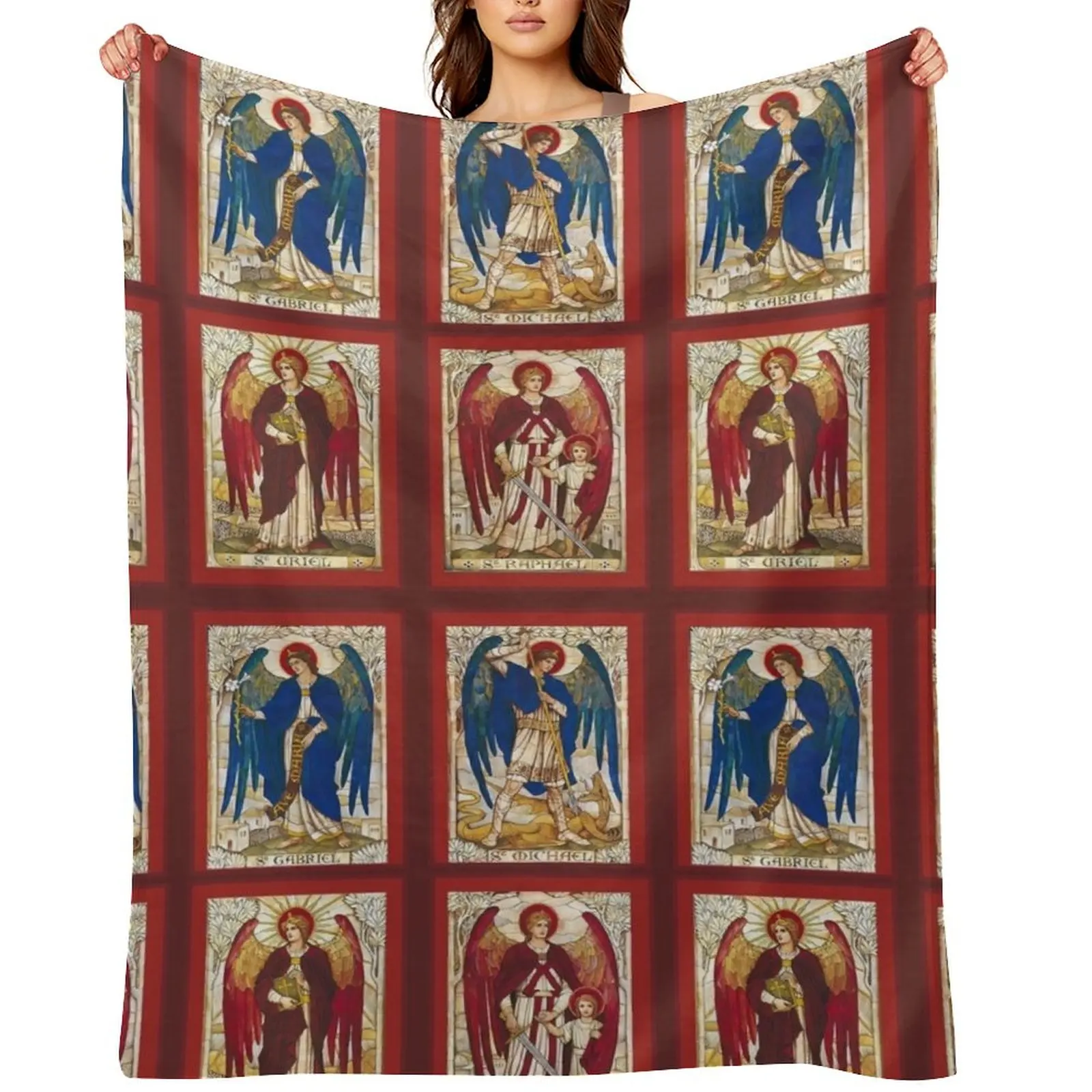 St MIchael St Gabriel St Raphael and Uriel Archangel Angel Saint Throw Blanket Nap Single Kid'S Blankets