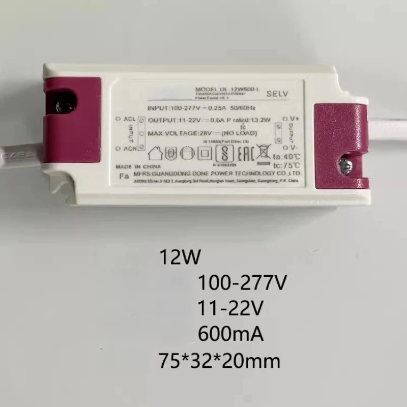

DL-12W600-L Original LED Power Driver 12W 11-22V 600MA Ballast Tube/spotlight Transformer DONE