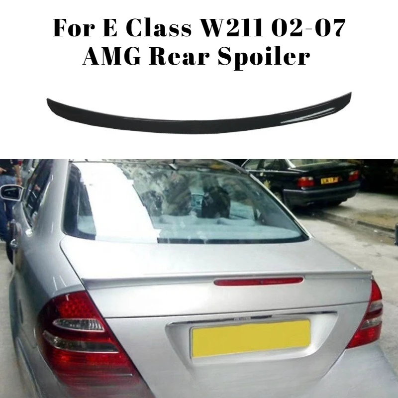 

For Mercedes Benz E Class W211 02-07 AMG Style Rear Spoiler Tail Wing Drill Free Installation Car Tuning Exterior Accessories