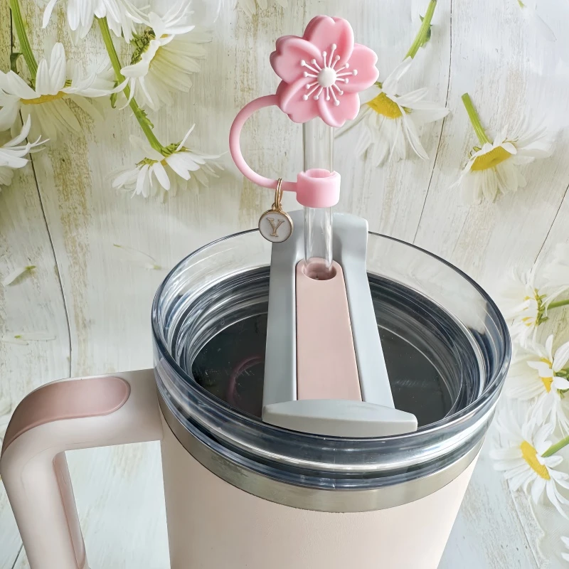 Haitang Flower Dustproof Straw Cover Reusable Silicone Straw Cover Party Decoration Cup Protector Accessories Anti overflow Plug
