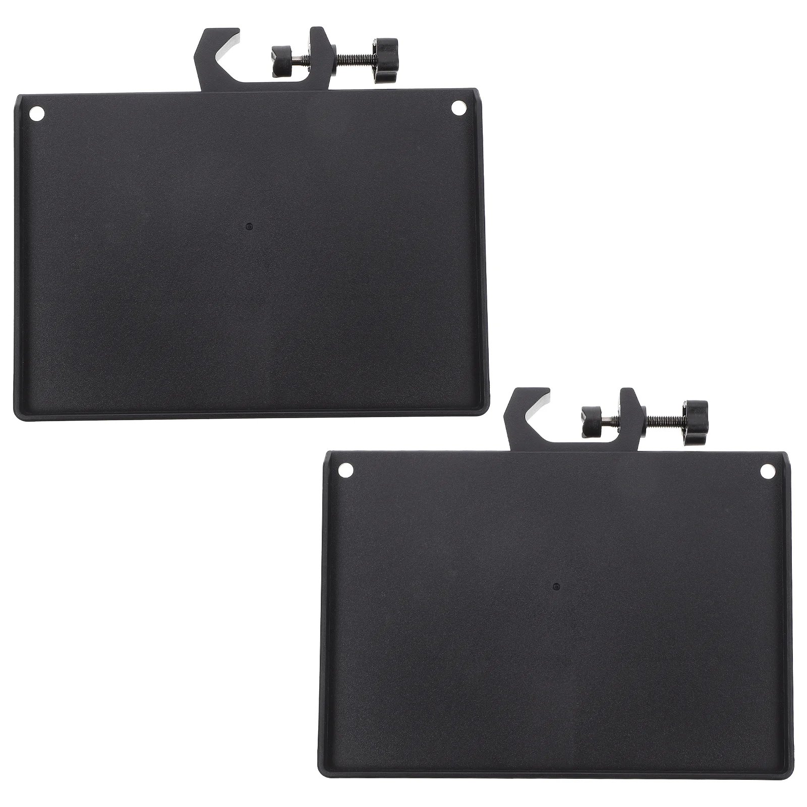 2 Pcs Sound Card Tray Holder Microphone Support Mount ABS for Stand Broadcast Rack Clamp-on Shelf Accessory Universal Storage