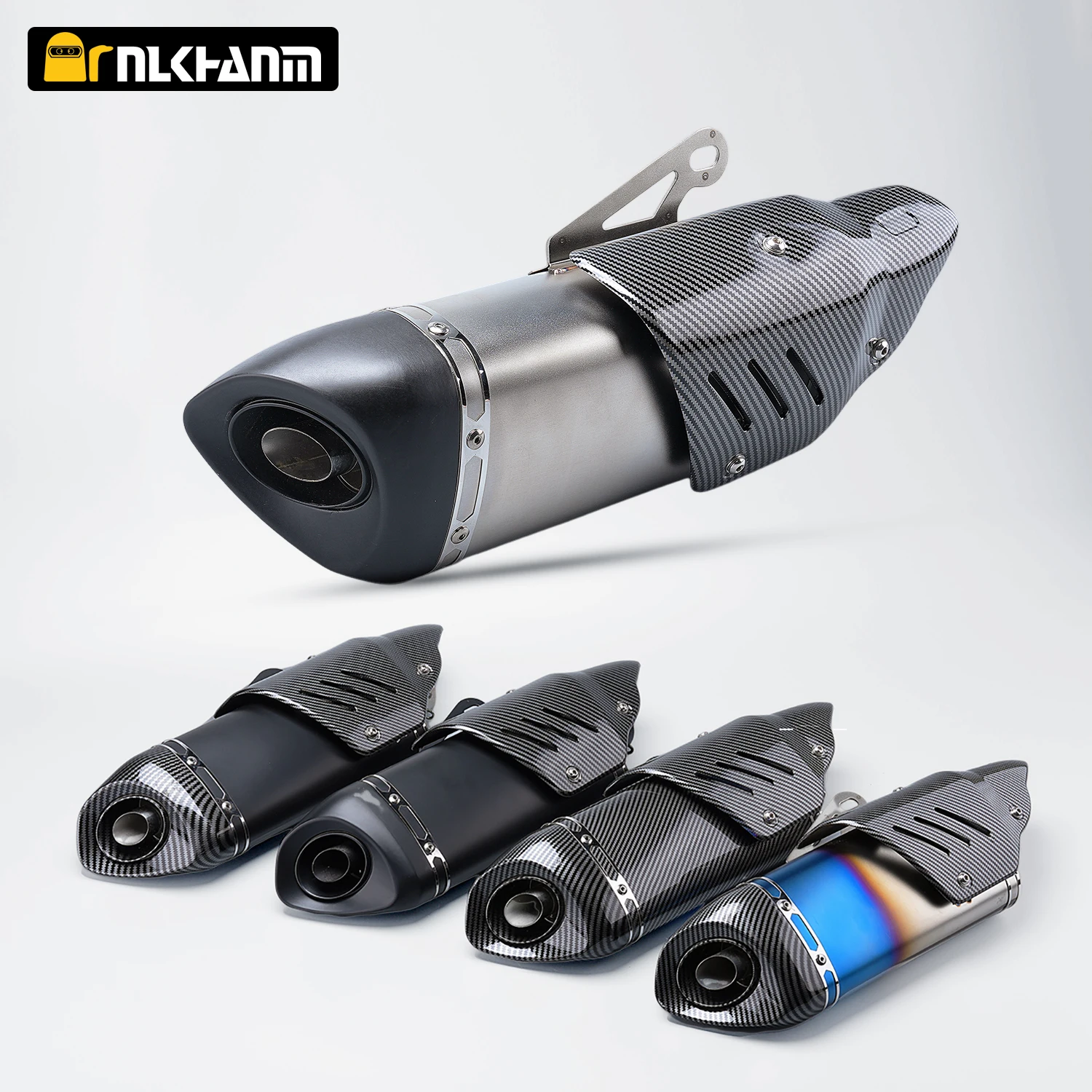 

250mm Universal AK motorcycle exhaust system modification with full carbon fiber with DB killer for Z250 NINJA400 R3 R6 KTM250