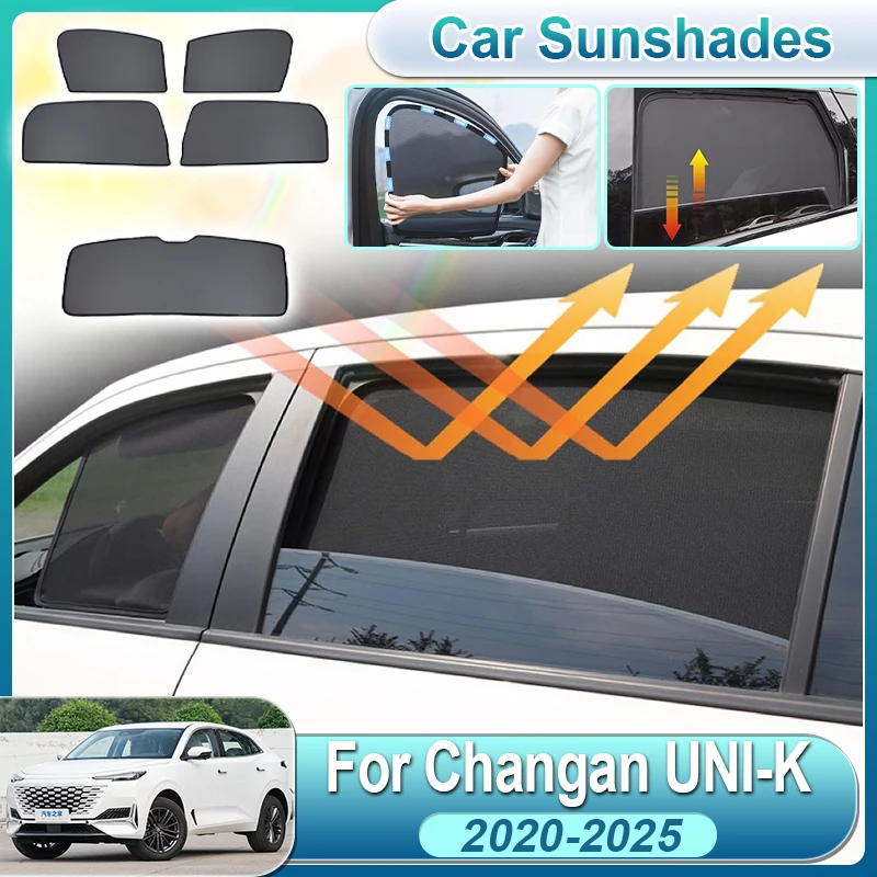 

For Changan Uni K Accessories UNI-K 2020-2025 Car Side Window Sunshades Mesh Front Windshield Sun Visor Covers Auto Accessories