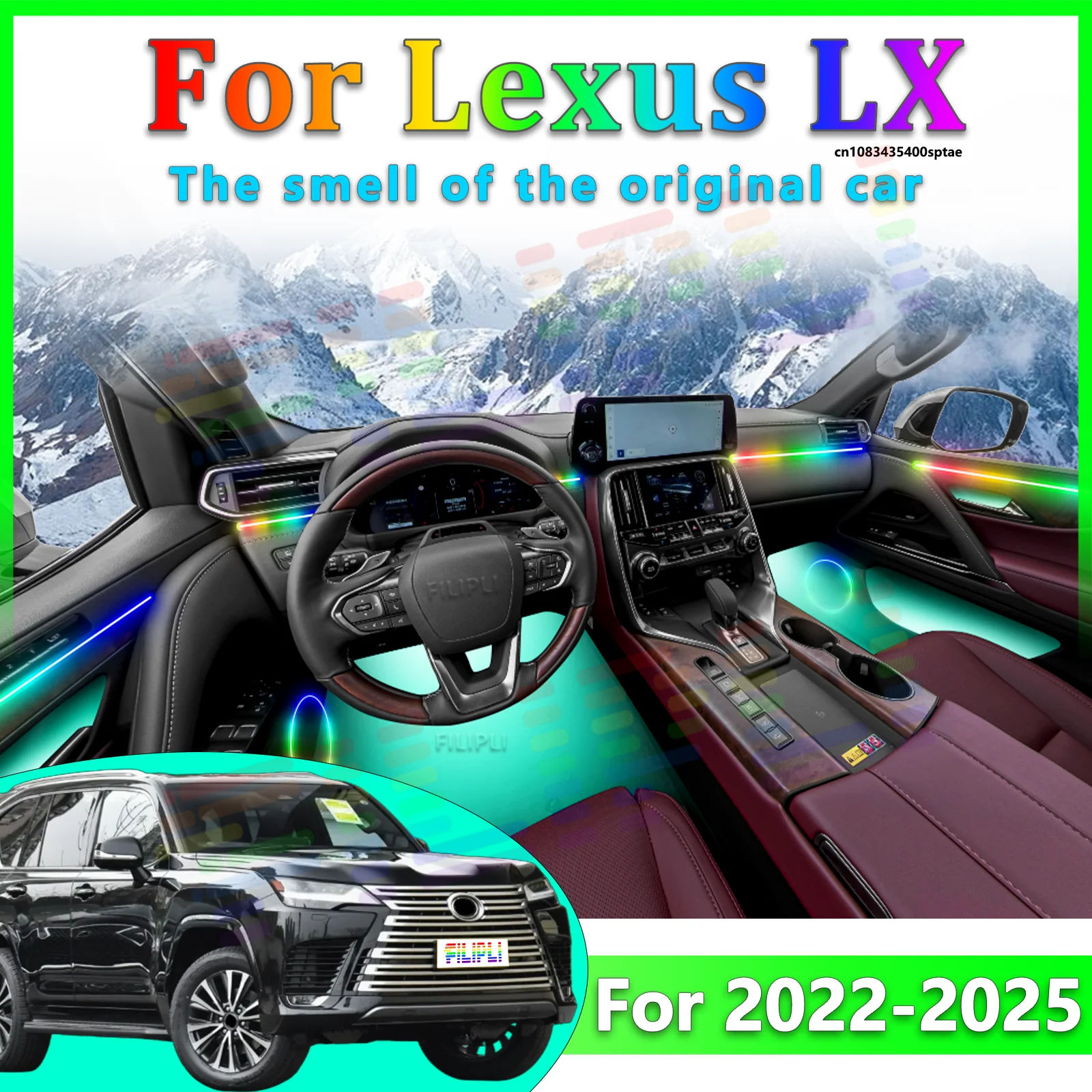 For Lexus LX/LXL 2022-2026 Premium Automotive LED Interior Ambient Light Welcome Mode APP Control Seamless Design In Car Comfort