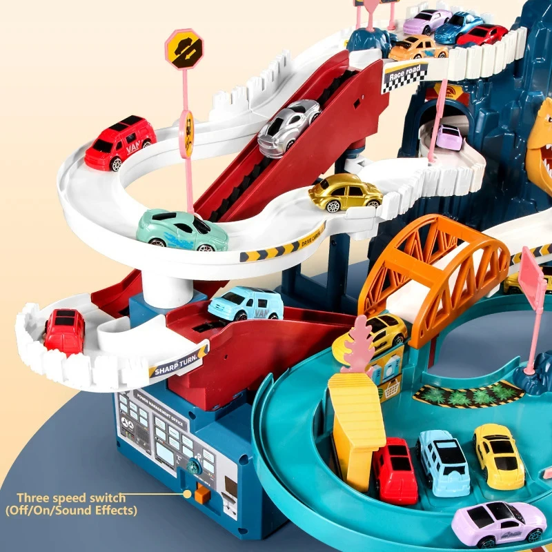 Leeuwenthema Autobaan voor kinderen Diecasts Vakantiecadeaus Verjaardag Hot Wheels Educatief racespeelgoed voor kinderen Racing Rail Cars
