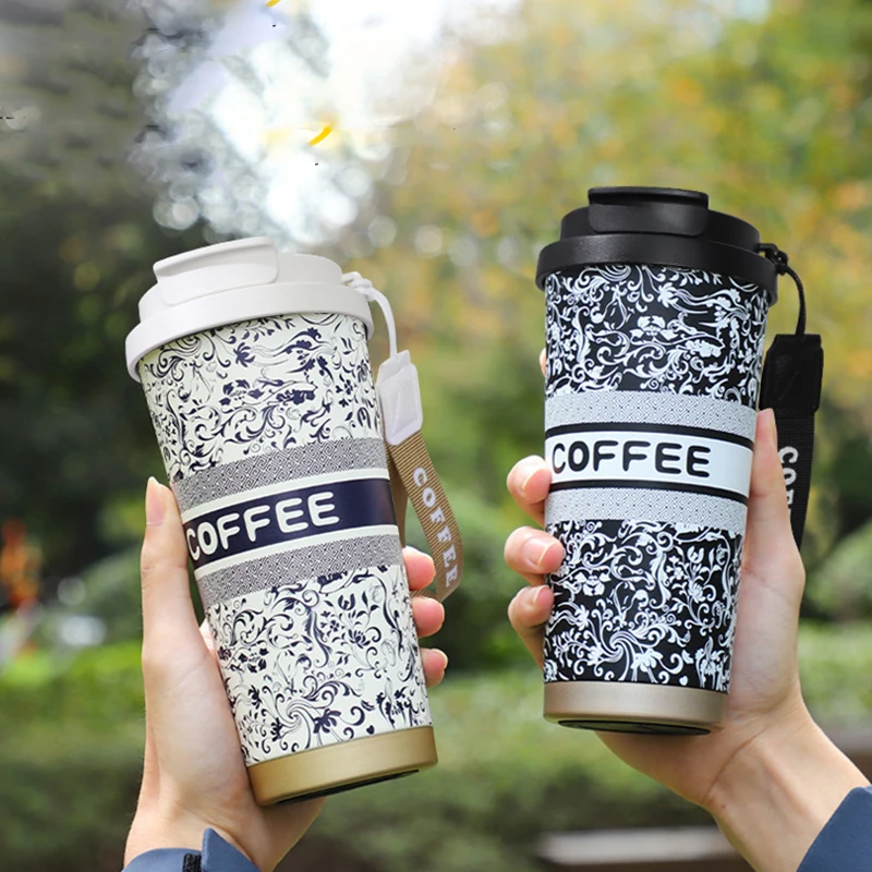 New Linglan 316 stainless steel coffee cup double-layer vacuum insulated  cup high aesthetic business gift cup in stock - AliExpress 15