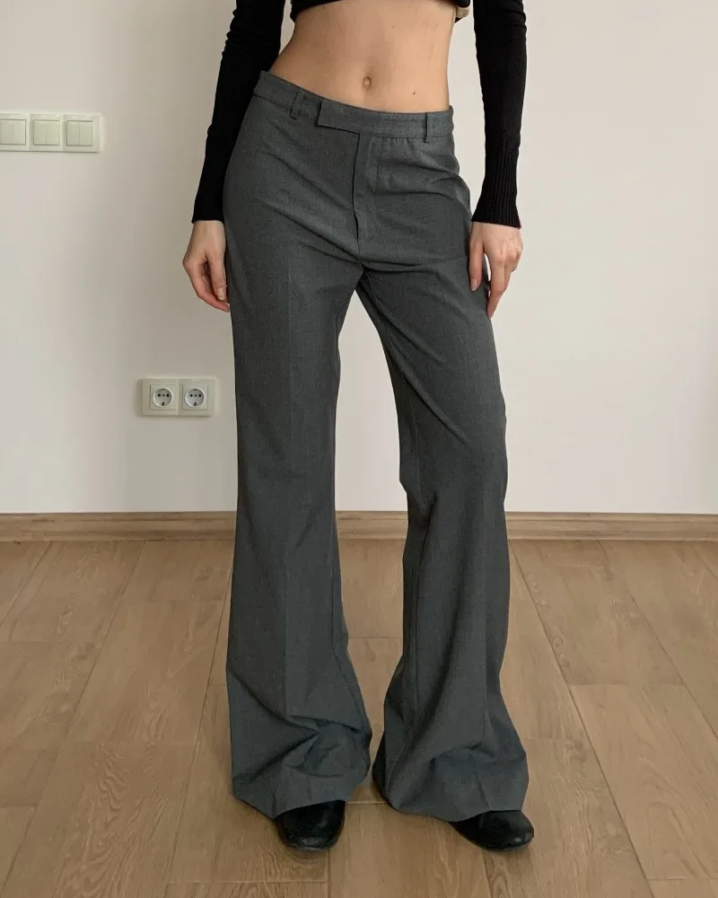 

Женские брюки Y2K в стиле американского хай-стрита, готика, харадзюку, ретро, однотонные, с высокой талией, широкие штанины, длиной до пола