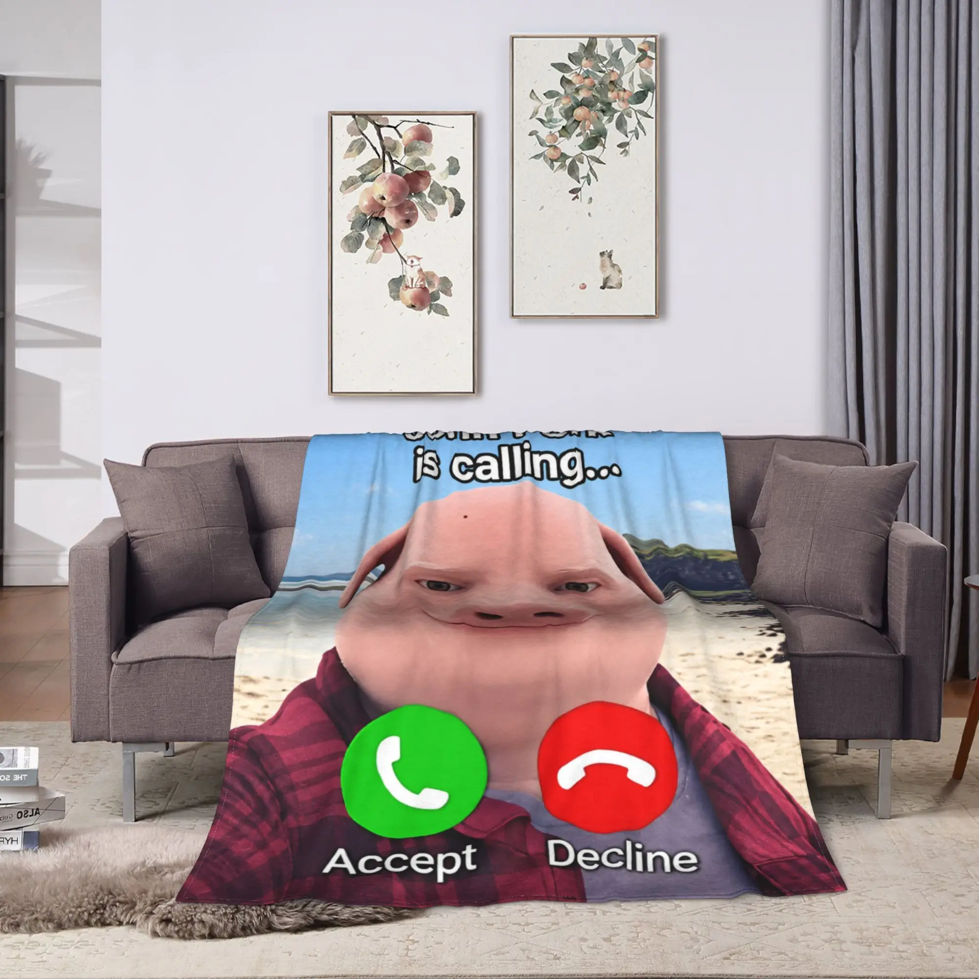 John Pork is Calling Blanket  Warm Comfortable Plush Bedding Throws For Outdoor Picnic Flannel Bedspread Bed Cover