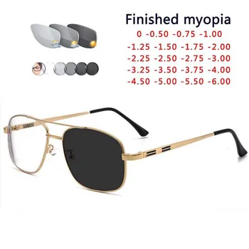 Modne okulary Męskie fotochromy przeciwsłoneczne z korekcją – żółte szkła dla kierowcy