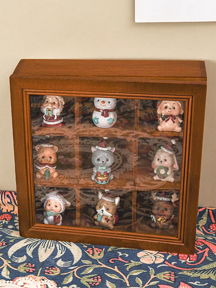 

Retro Sle Wood Desktop Jewelry Storage Box Invisible Eyeglass Dustproof Perfume Display Case Handmade Crtsmanip