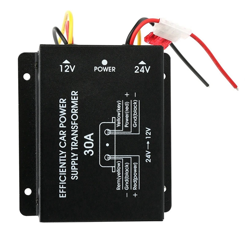 2X 24V To 12V 30A Power Supply Buck Transformer Converter Truck Bus DVD Audio Modification Efficient Vehicle Power Buck