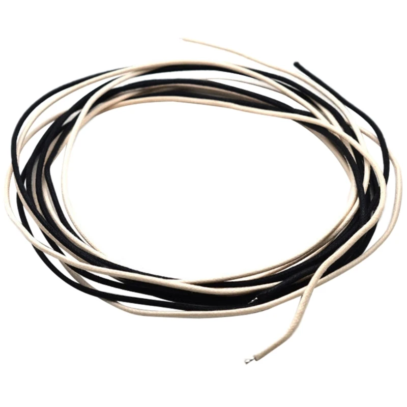 

2m 6.5ft (Black and White) Cloth-covered Stranded Pushback 22Awg Guitar Wire Set Dropship