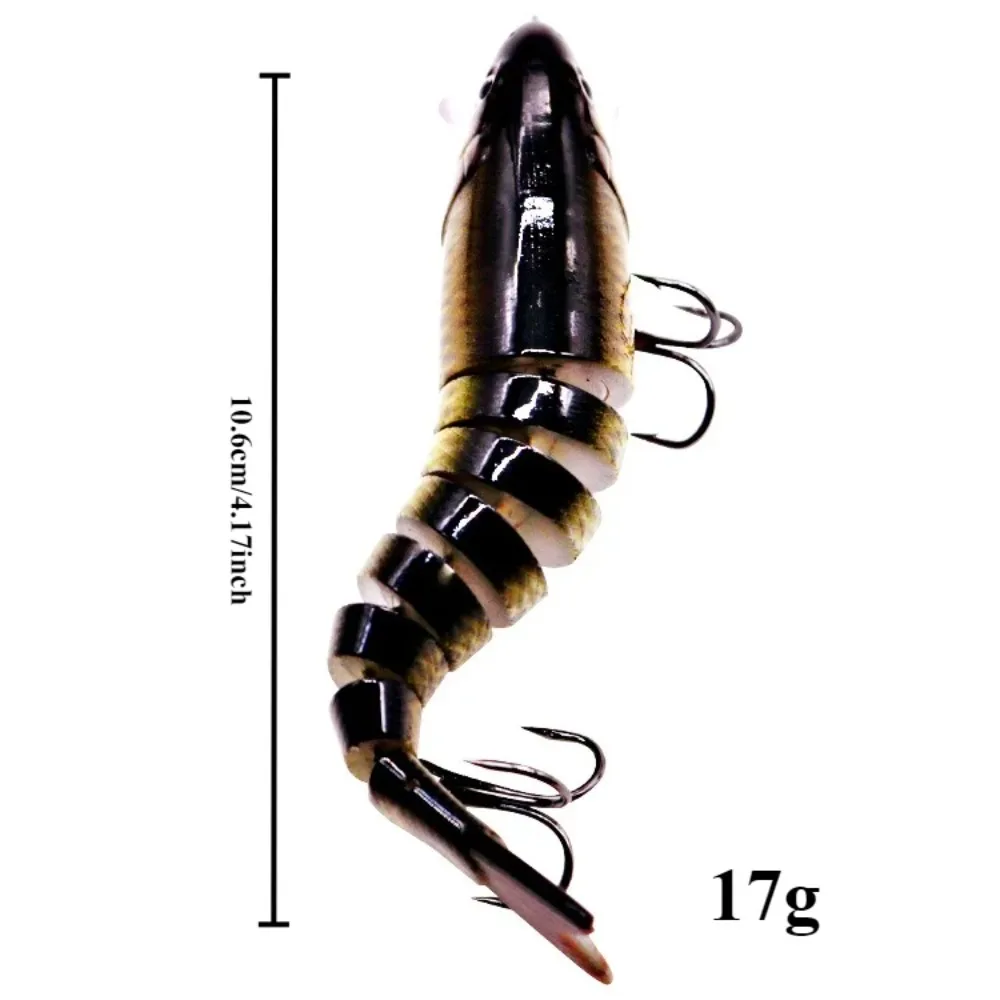 Billings 1pcs Multi-section Lure, 5-Color UV Heat-Printed Plastic Hard Lure S-Type Action, Practical and Realistic Fishing Lure
