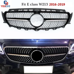 W213 W238 Diamonds Grille Front Bumper Grill Mesh For Mercedes W213 E Class 2016-2019 E350 E300 E400 4-door Saloon